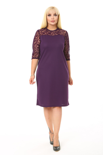 1fazlası Kadın Büyük Beden Mürdüm Tül Üzeri Türk Motifi Flok Baskılı Göğüs Ro...