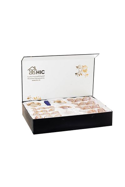 HIC طقم شاي وقهوة كريستال 49 قطعة لون ذهبي