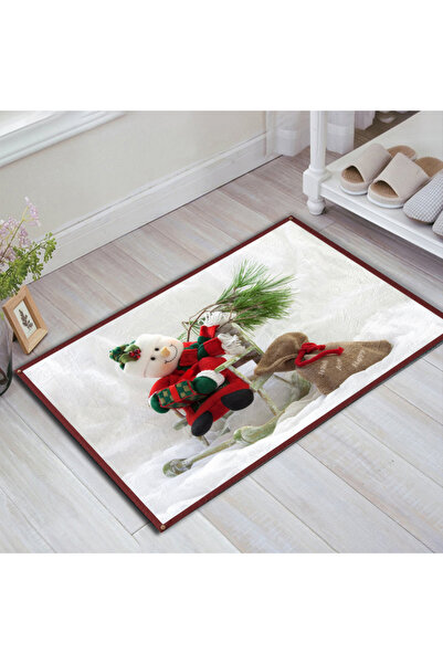 PRINTOPIA ALCADİZAYN السنة الجديدة عيد الميلاد محاصر يبتسم ثلج نمط الباب الزخ...