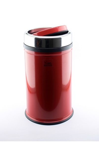 HIC Wastebasket steel red color size 11 liters