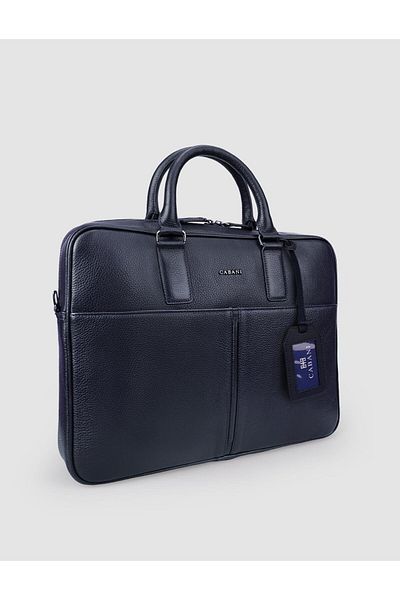 Cabani 100% Genuine Leather Navy Blue Shoulder Strap Briefcase