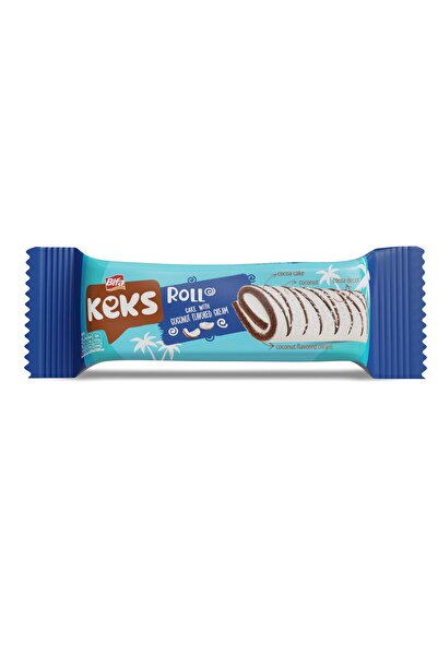 BİFA KEKS Rulo Kek Beyaz Kaplamalı Hindistan Cevizi Aromalı 50 gr X 24 Adet