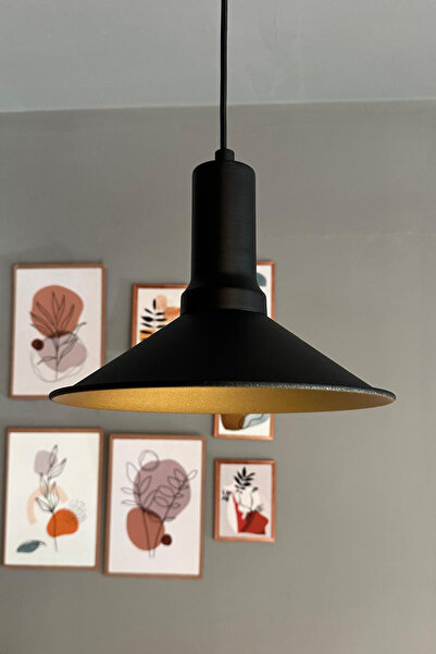 Bamyum Benjamin Siyah Metal Sarkıt Avize Siyah Fener Başlık Rustik Cafe Mutfa...