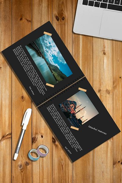 Four Kids Album foto cu frunze negre, 15 coli 30 pagini, album de amintiri cu copertă PP neagră, caiet