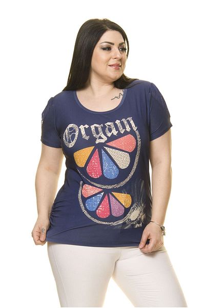 Moday Γυναικεία Μπλούζα Plus Size Navy Blue A6-3014