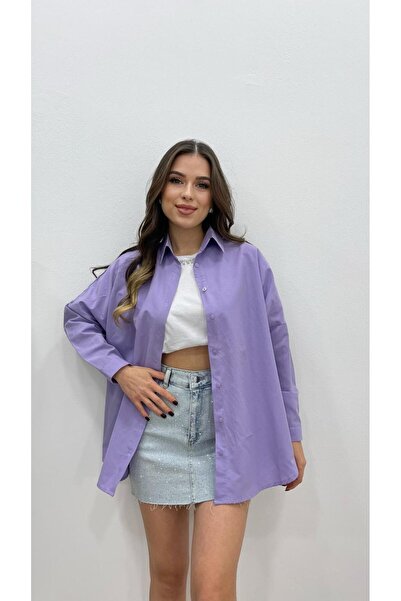 MODA قميص نسائي أساسي طويل من LILA