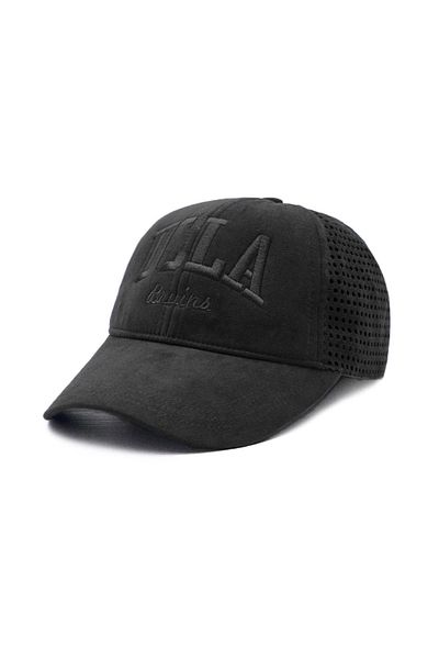 UCLA Tomisin Black Baseball Cap Standard Fit Unisex Hat with Mesh and Metal Buckle