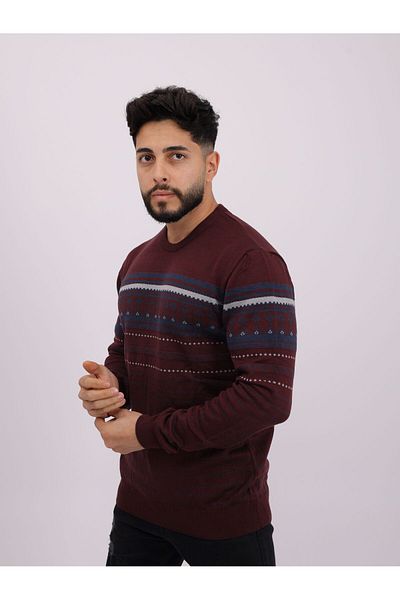 TÜKATO Patterned Crew Neck Knitwear Men's Sweater