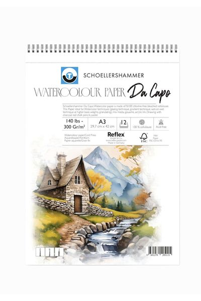 Schoellershammer 300 Gr A3 12 Sheets Water Color Book - Cold Press