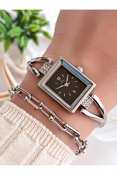 Coliseum Özel Tasarım Vintage Seri Kadın Kol Saati+ Bileklik Hediyeli CL8453.M2