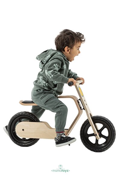 Genel Markalar Rideme Ahşap Denge Bisikleti - Pedalsız Çocuk Bisikleti - Doğal Ahşap - 2 Yaş