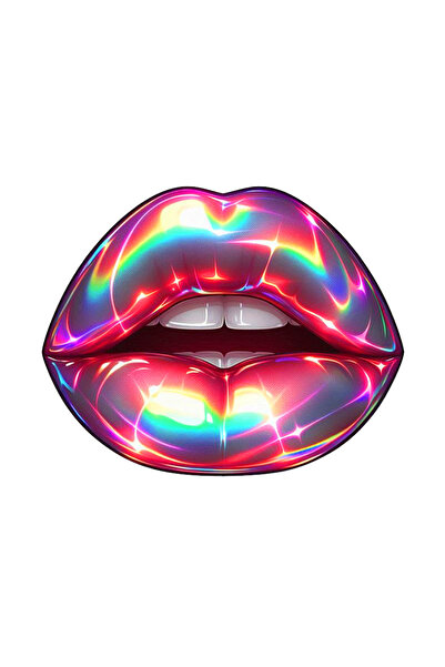 MegaSticker Ultra parlak dudak Sticker Araba, Motorsiklet, Kask, Laptop, Cam ...