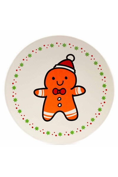 PALTO TASARIM Christmas Themed Gingerbread Cinnamon Cookie Plate - 20 Cm, 1 Piece