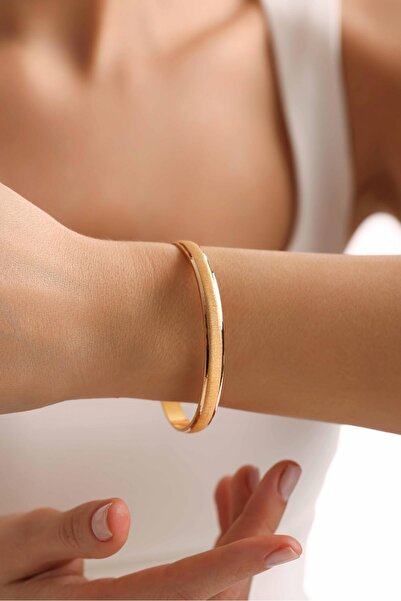 Bayar Gold 14 Ayar Altın Kalem İşlemeli Bilezik