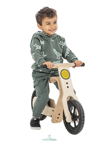 Genel Markalar Rideme Ahşap Denge Bisikleti - Pedalsız Çocuk Bisikleti - Doğal Ahşap - 2 Yaş