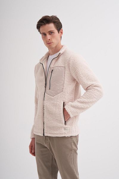 Cazador Jazz 5096 Sheepskin Ecru Men's Sweat Cardigan