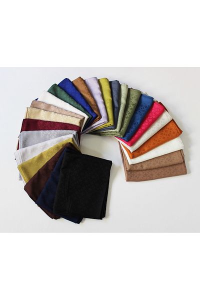 QUM İPEK Ιταλικό Σάλι Jacquard G με σχέδιο - Απαλό Καφέ