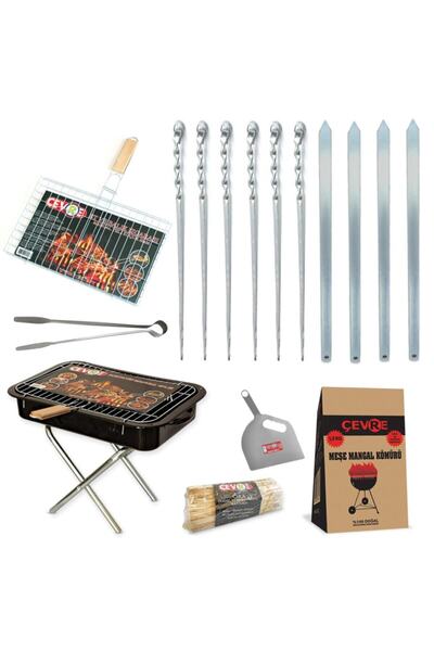 ÇEVRE Portatif 60'lık Mangal Seti Büyük Boy Mangal 60x35