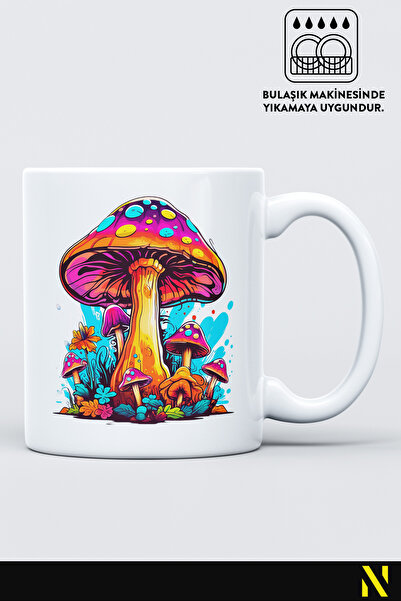 nilizma كوب بورسلين منقوش على شكل فطر