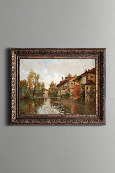 epiqart Nehir Boyunca Beaulieu - Vintage Desenli Çerçeve