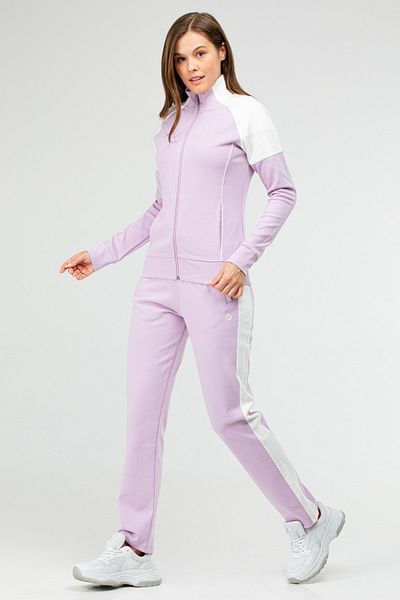 speedlife Costum de trening pentru femei, liliac, obișnuit, din bumbac, cu guler în picioare drepte sa2674
