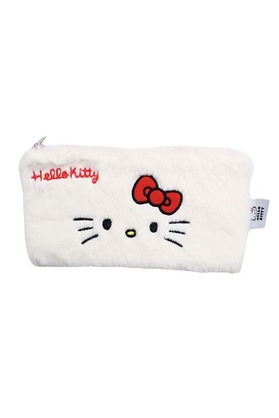 WİGGLE Hello Kitty Wiggle Soft Plush Hairy - Kids Pencil Case with Zipper and Hand Strap