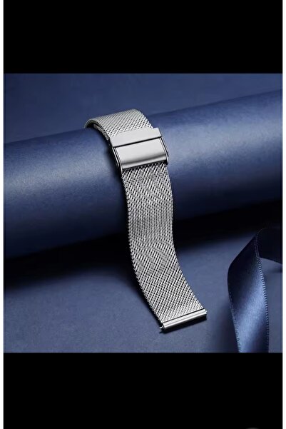 BCNCASE 22mm Gümüş Renk Kalın Hasır Metal Saat Kordonu Kayışı