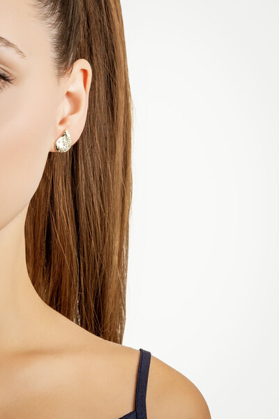 So CHIC... Su Damlası 18 Ayar Sarı Altın Kaplama Gümüş Minimal Küpe