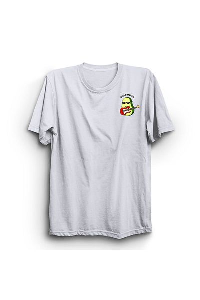 fame-stoned Κιθαρίστας Pineapple Fruit Printed Left Logo Unisex 100% βαμβακερό λευκό μπλουζάκι