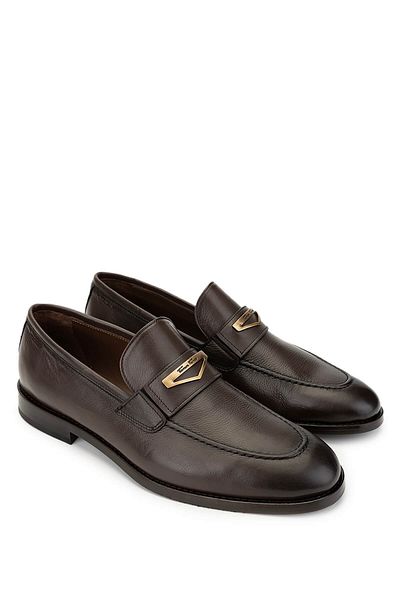 Tamer Tanca Men's Genuine Leather Brown Loafer Shoes