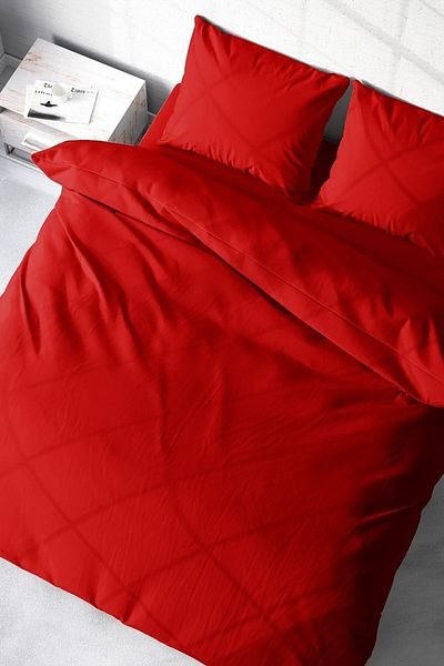 MonoHome Duvet Cover Set 100% Natural Cotton Double 3d Digital Red Lux Cotton Ranforce