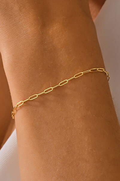 MOOM MÜCEVHERAT 14 Ayar Altın İnce Ataç Bileklik