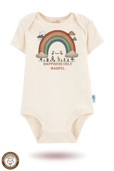 MAHFEL 2-Piece 100% Cotton Organic Printed Snap Fastener Baby Bodysuit