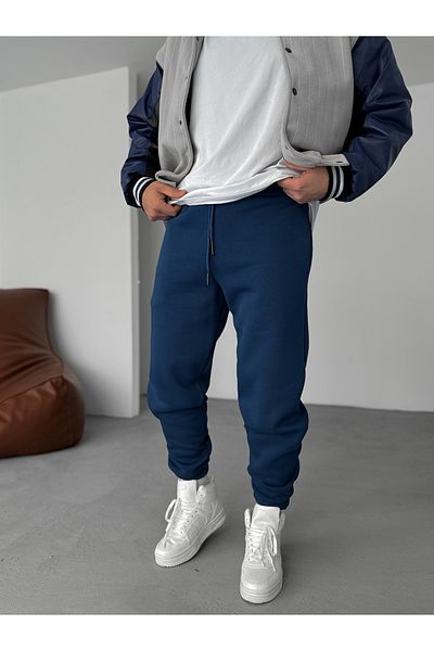BYBASICMAN Navy Blue Basic Raster Elastic Tracksuit By-062