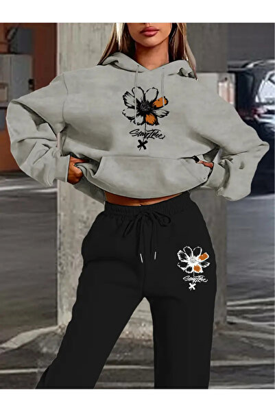 Nebulaa Tekstil Women's Alphabet Pattern Hooded Suit -