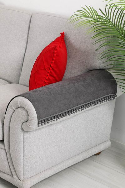 Aisha's Design 65X55 cm 2-Piece Armrest Set with Pompom - Kc-6