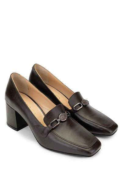 Tamer Tanca Women's Genuine Leather Brown Heeled Shoes
