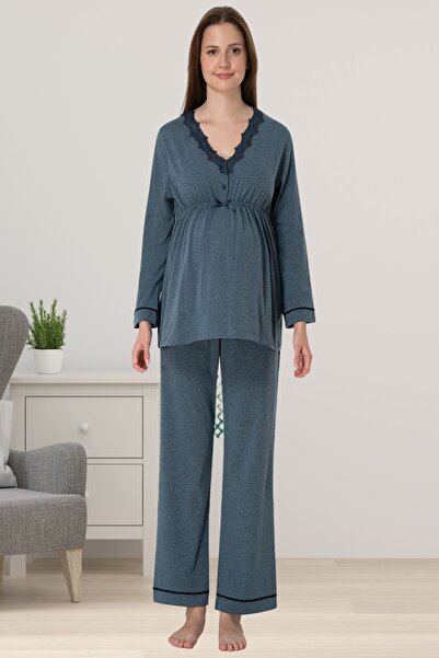 ByLohusa Σετ Πιτζάμες εγκυμοσύνης Effortt Anthracite