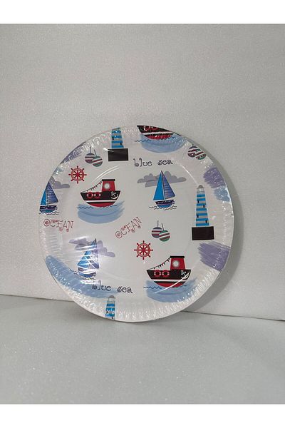 Cadde Süs Sailor Set of 8 Paper Plates and Cups
