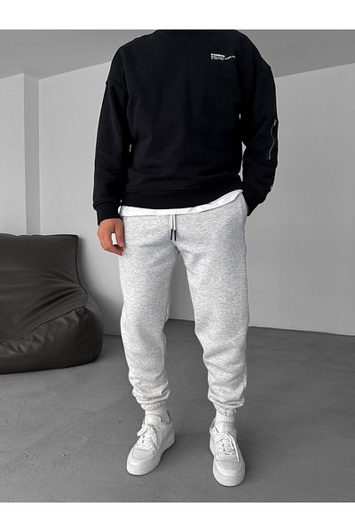 BYBASICMAN Light Gray Basic Raster Elastic Tracksuit By-062