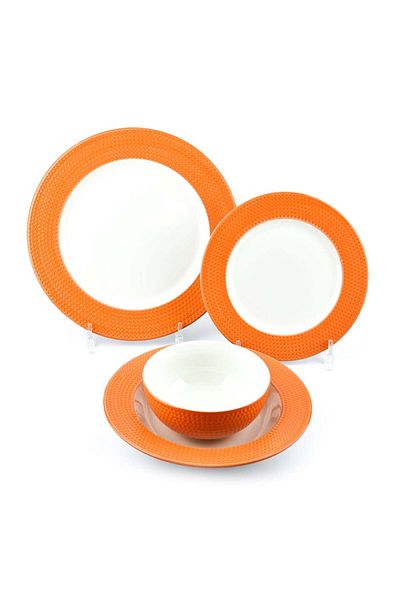 HIC Turkish dinner set 24 pcs orange color