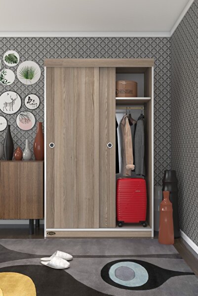 Kenzlife Gardırop Sürgülü Kapaklı Kapılı Karanfil110 Crd Gardolap Dolap
