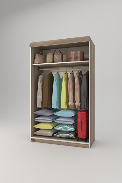 Kenzlife Gardırop Sürgülü Kapaklı Kapılı Karanfil110 Crd Gardolap Dolap