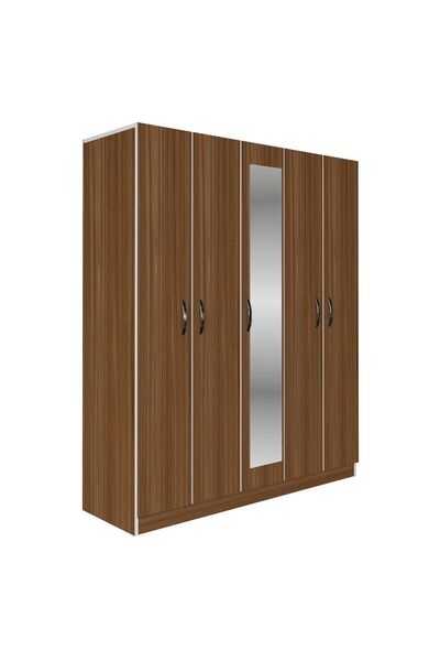 Kenzlife Gardırop 5 Kapaklı Kapılı 150 Lilyum Cvz Aynalı Gardolap Dolap