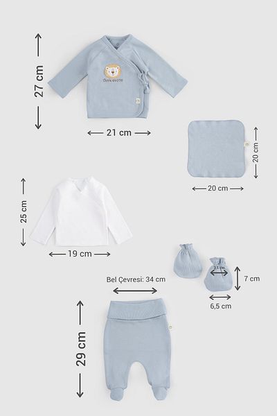 Little Gusto Organic Cotton 10-Piece Blue Hospital Exit Set