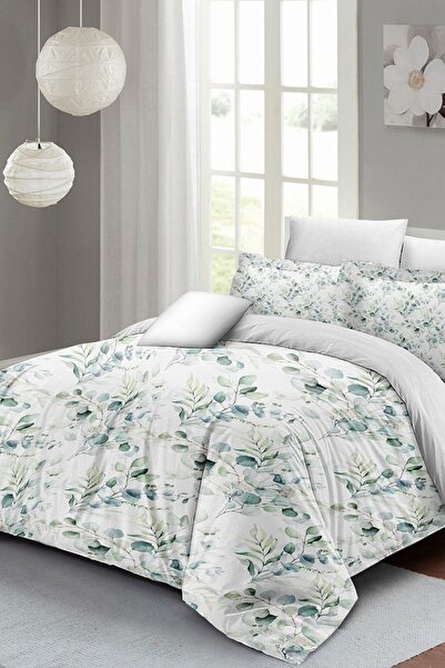 MonoHome Set lenjerie de pat din bumbac satinat dublu 3D Digital Organic Natura