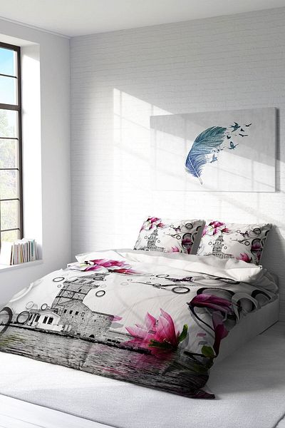 MonoHome Duvet Cover Set 100% Natural Cotton Double 3d Digital Istanbul