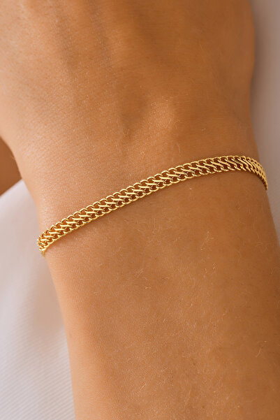 MOOM MÜCEVHERAT 14 Ayar Altın Viyana Örme Bileklik