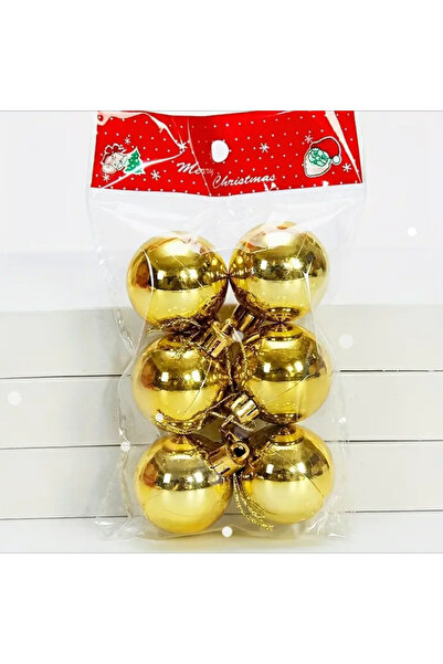 YILBAŞI SÜSÜ Ornamente decorative clasice din pachet de 6 aurii - pentru petr...