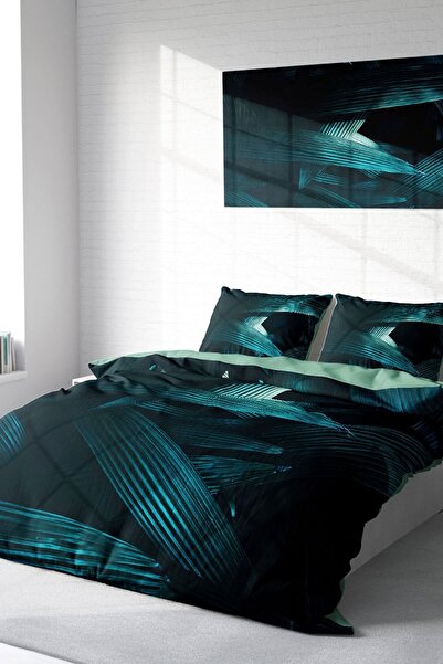 MonoHome Set lenjerie de pat din satin de bumbac dublu 3D digital floral Deep...